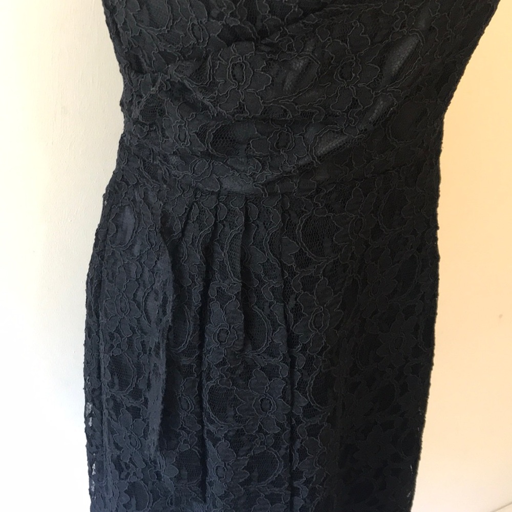 Express Black Lace Strapless Sweetheart Dress -Sz4 - Picture 3 of 8